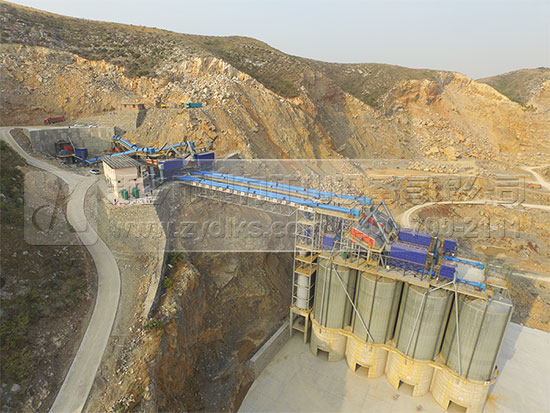 時產1200噸/小時砂石骨料生產線
