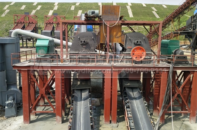 日產5000噸碎石機使用現場